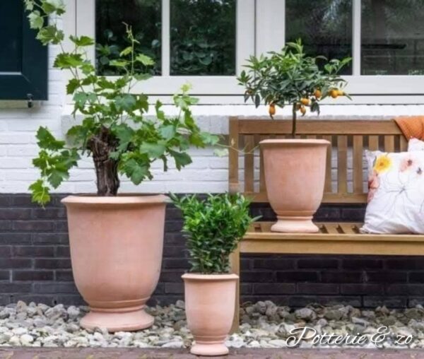 3 delige terracotta vazen set