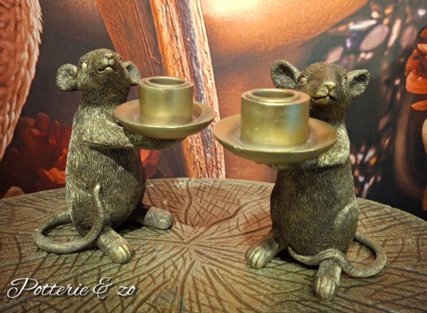 Kandelaar muis "goud " - Afbeelding 2