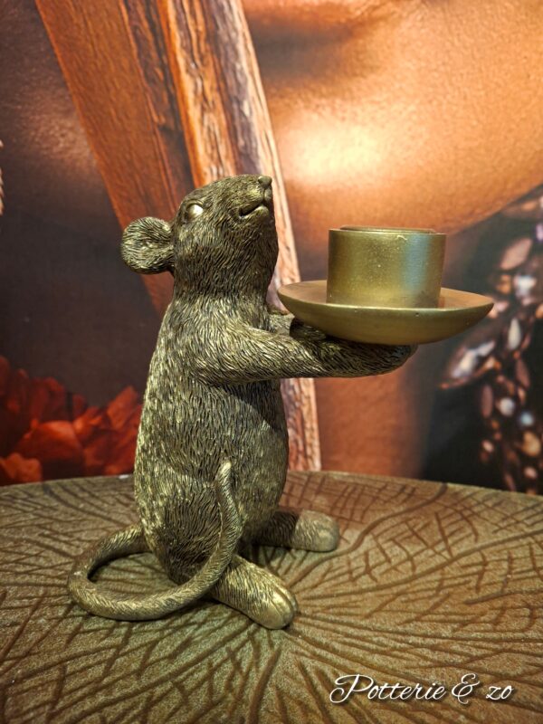 Kandelaar muis "goud " - Afbeelding 4