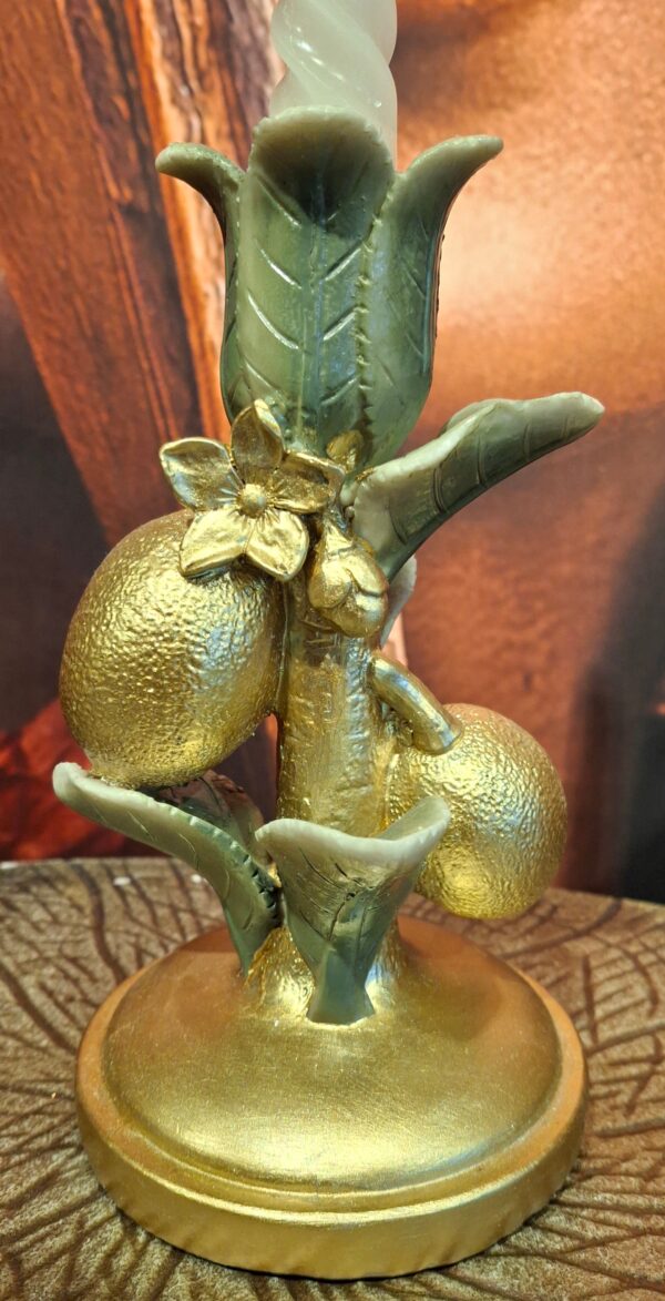 Kandelaar groen - goud 17,5 cm - Afbeelding 4