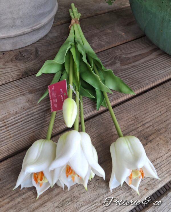 Real touch tulpen white 44 cm - Afbeelding 2