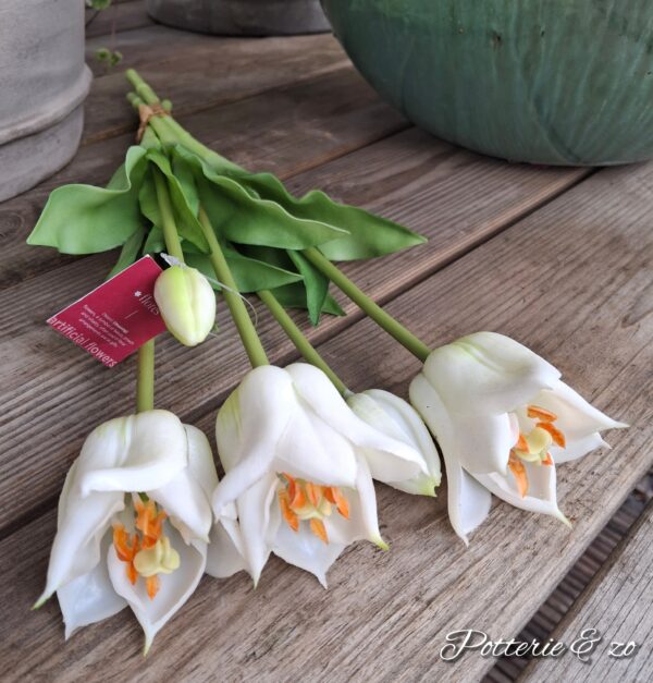 Real touch tulpen white 44 cm