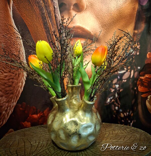 Tulpenvaas met geel & oranje tulpen