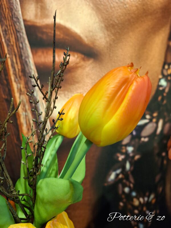 Tulpen vaas geel 9 x 9 x 10 cm