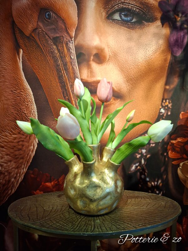 Tulpenvaas goud " mix pink " - Afbeelding 2
