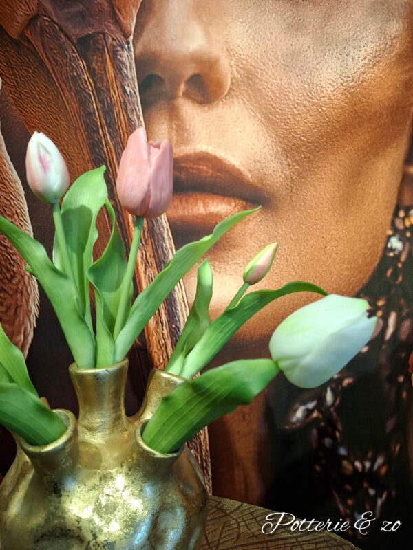 Tulpenvaas goud " mix pink " - Afbeelding 3