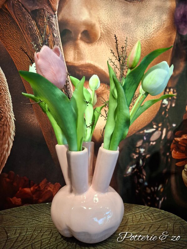 Tulpenvaas met mix pink tulpen - Afbeelding 3