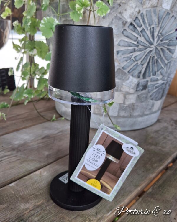 Solar tafellamp zwart
