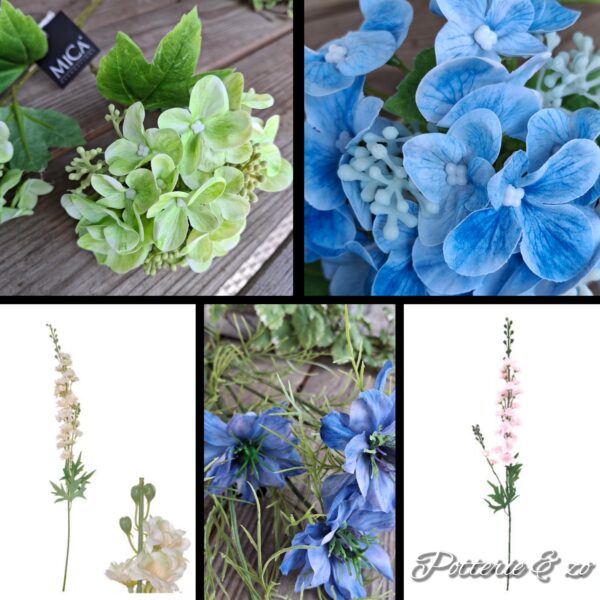 Zijdebloemen boeket met aardbeien vaas - Afbeelding 5