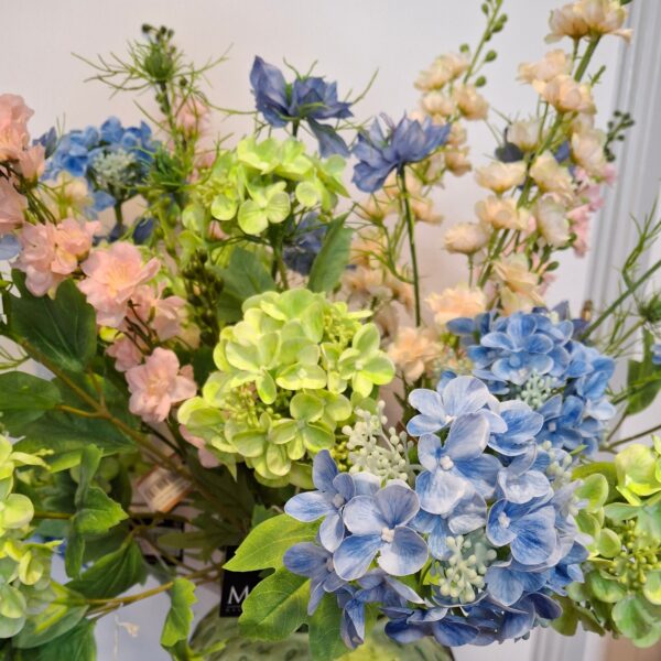 Zijdebloemen boeket met aardbeien vaas - Afbeelding 3