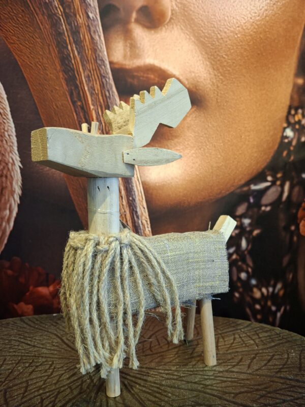 Houten hert met jute - Afbeelding 5