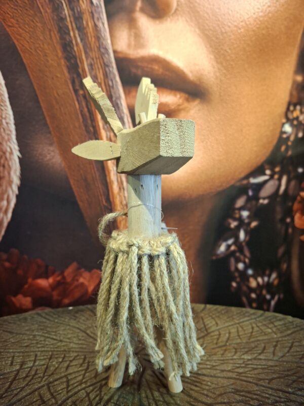 Houten hert met jute - Afbeelding 3