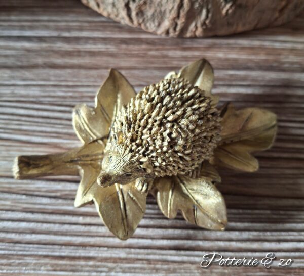 Egel op blad " goud " - Afbeelding 3