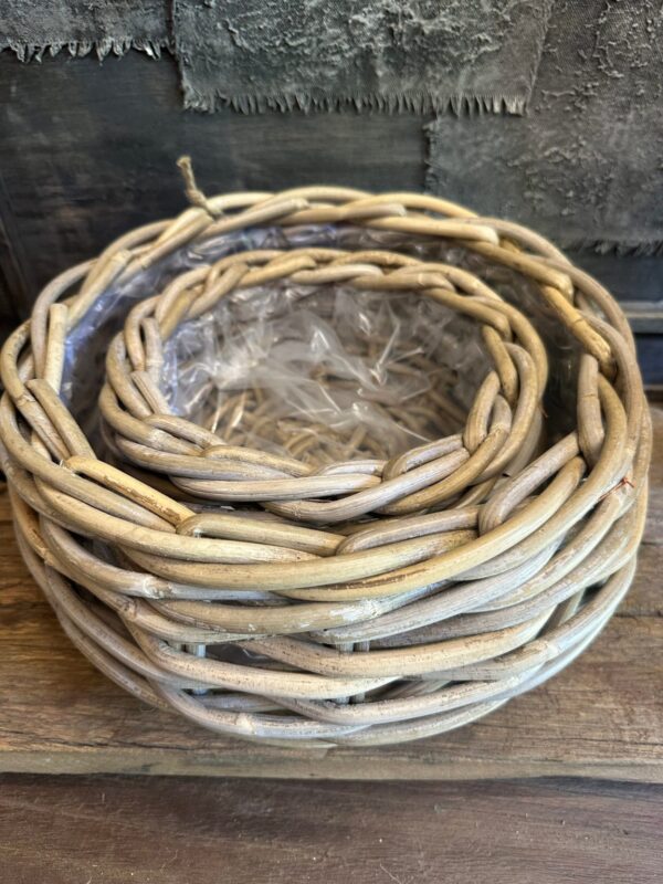 Rotan manden set 2 delig