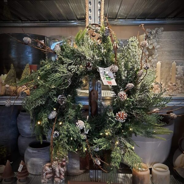 Rago wreath nature krans met led